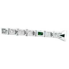 Art Deco Filigree Ladies Watch Band Strap French Cut Emerald Original 1920-1930