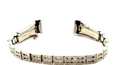 Art Deco Filigree Ladies Watch Stretch Band Strap 14K White Gold Filled 1920's