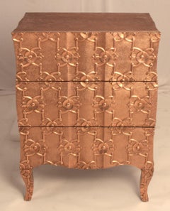 Art Deco Fine Hammered Copper Demi Semainier – Carved Dresser, Paul Mathieu