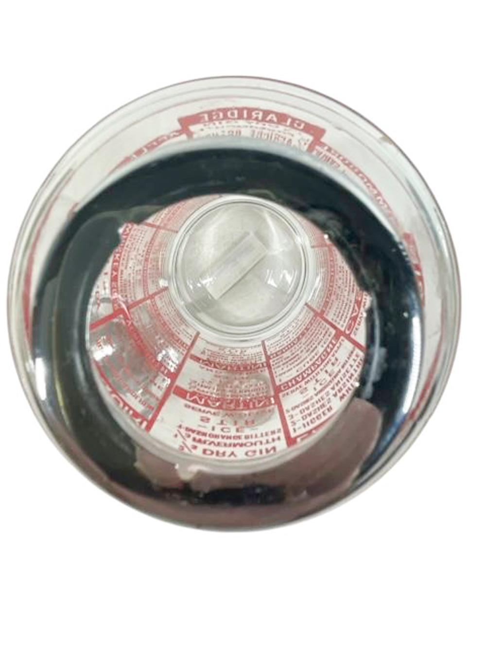 Estintore Art Deco a forma di cocktail shaker con 24 ricette in grafica rossa in vendita 4