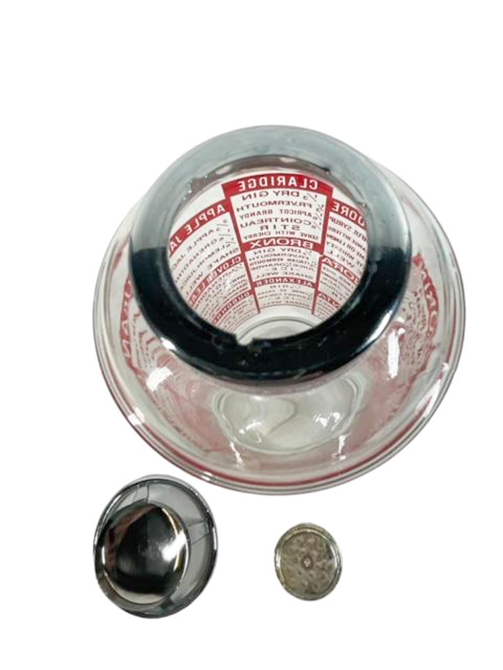 Estintore Art Deco a forma di cocktail shaker con 24 ricette in grafica rossa in vendita 2
