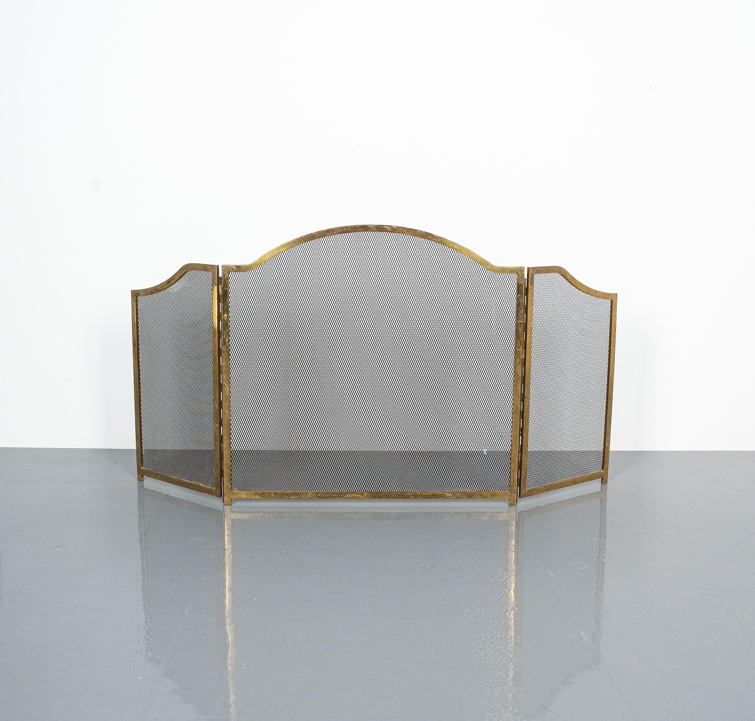Art Deco Fire Screen from Brass In Good Condition In Vienna, AT