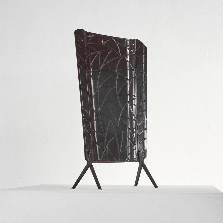Art Deco Fire Screen in Tin 1940s In Good Condition For Sale In Meer, VAN