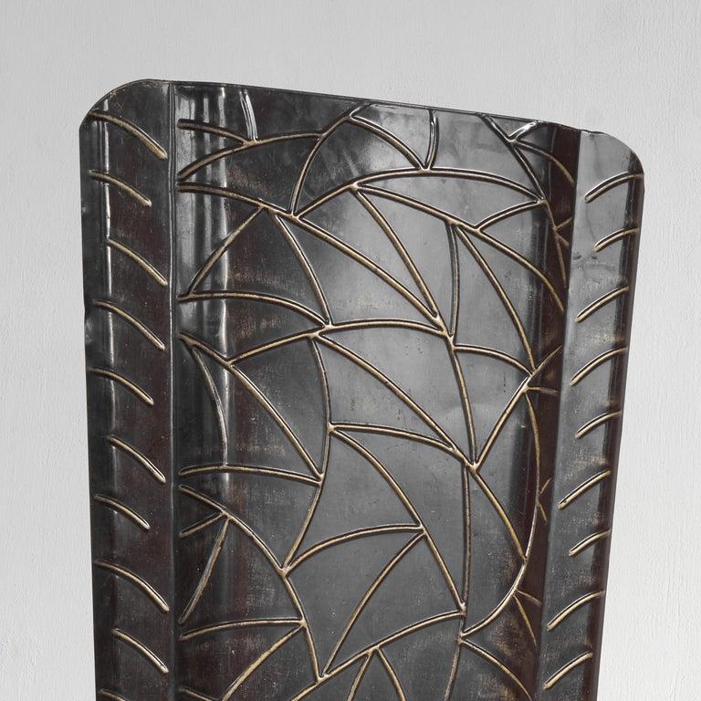 20th Century Art Deco Fire Screen in Tin 1940s For Sale