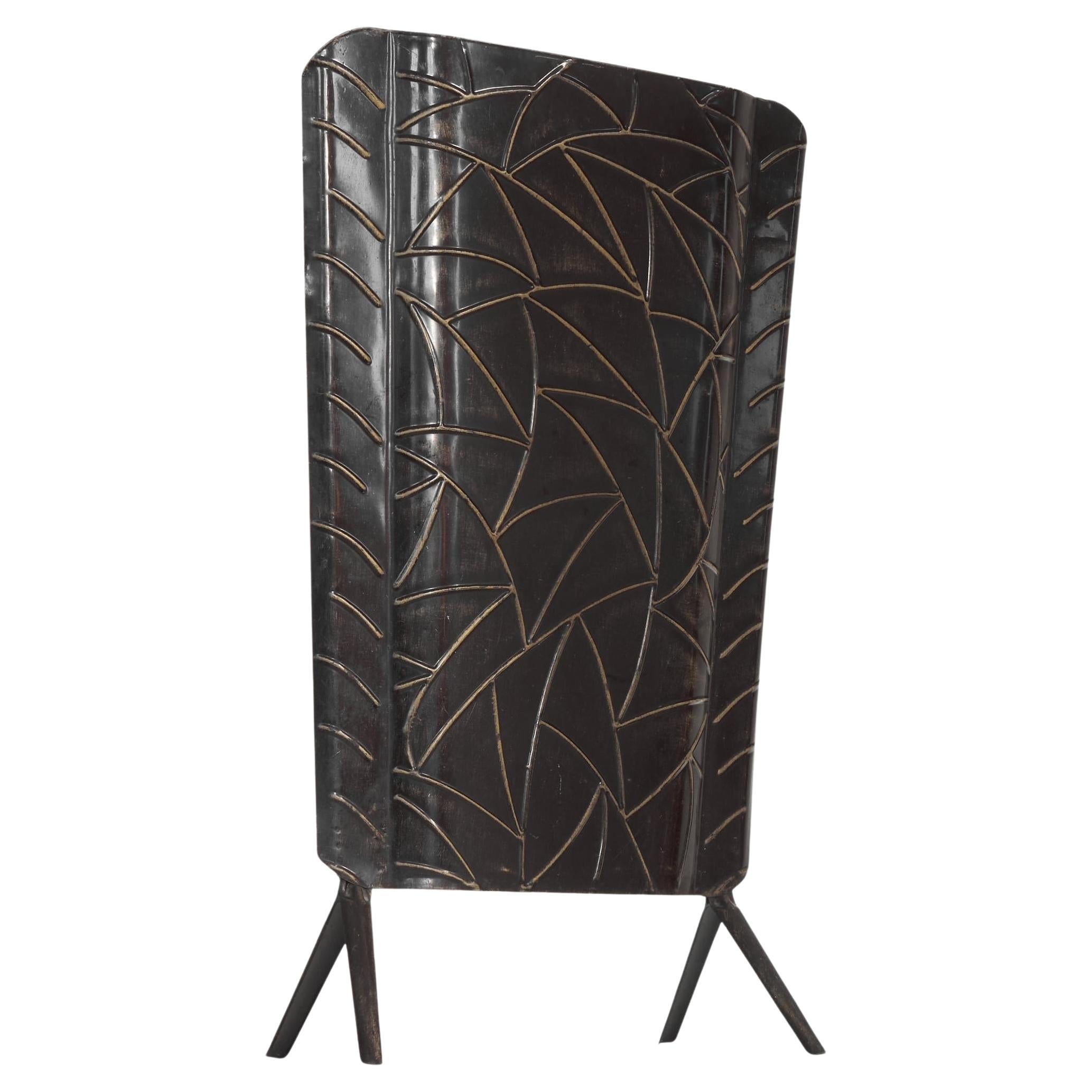 Art Deco Fire Screen in Tin 1940s