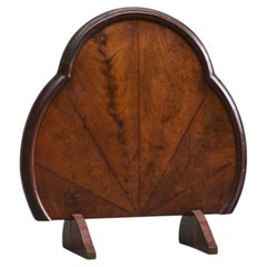 Art Deco Fire Screen in Walnut Burl Veneer 1930s
