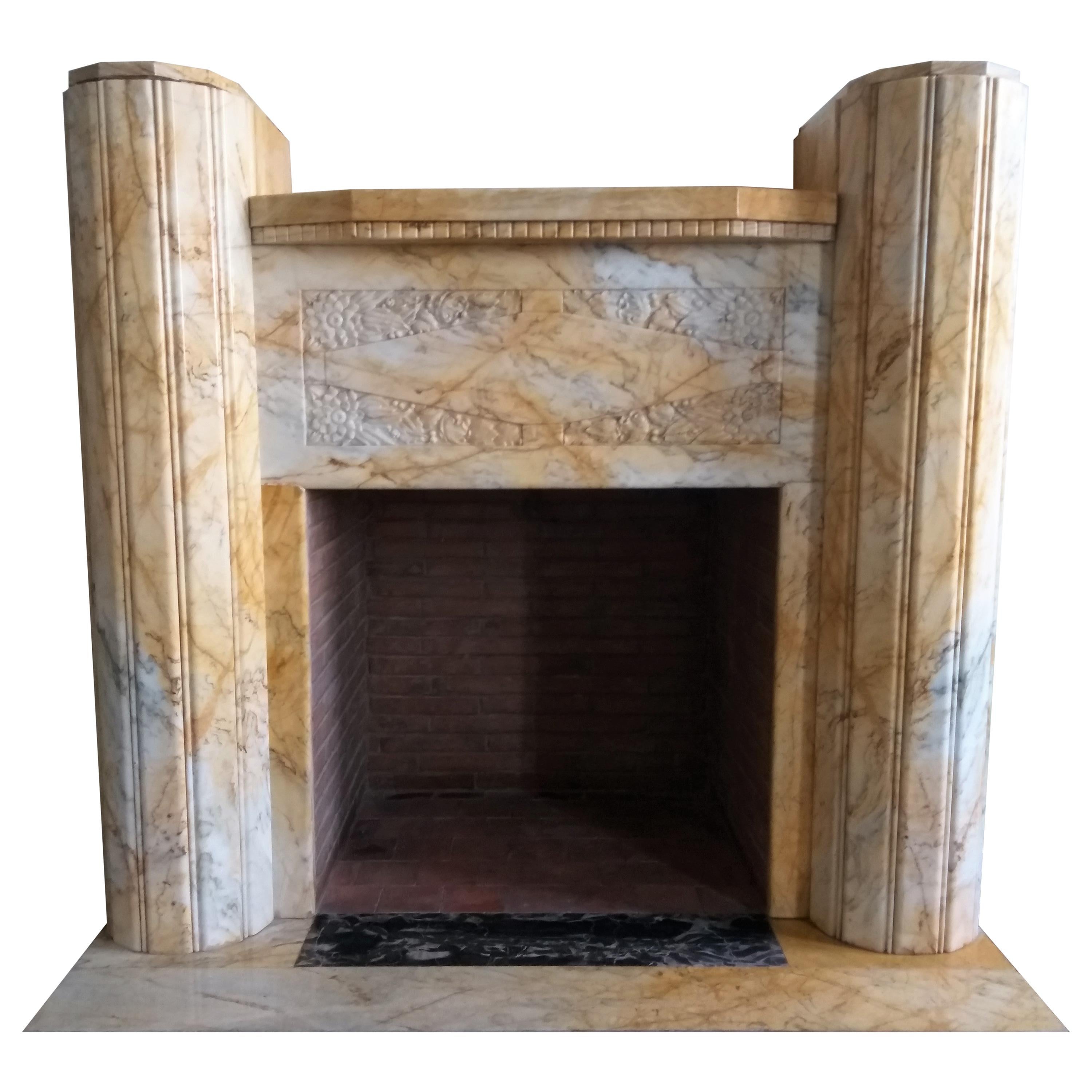 Art Deco Fireplace, 1926 For Sale