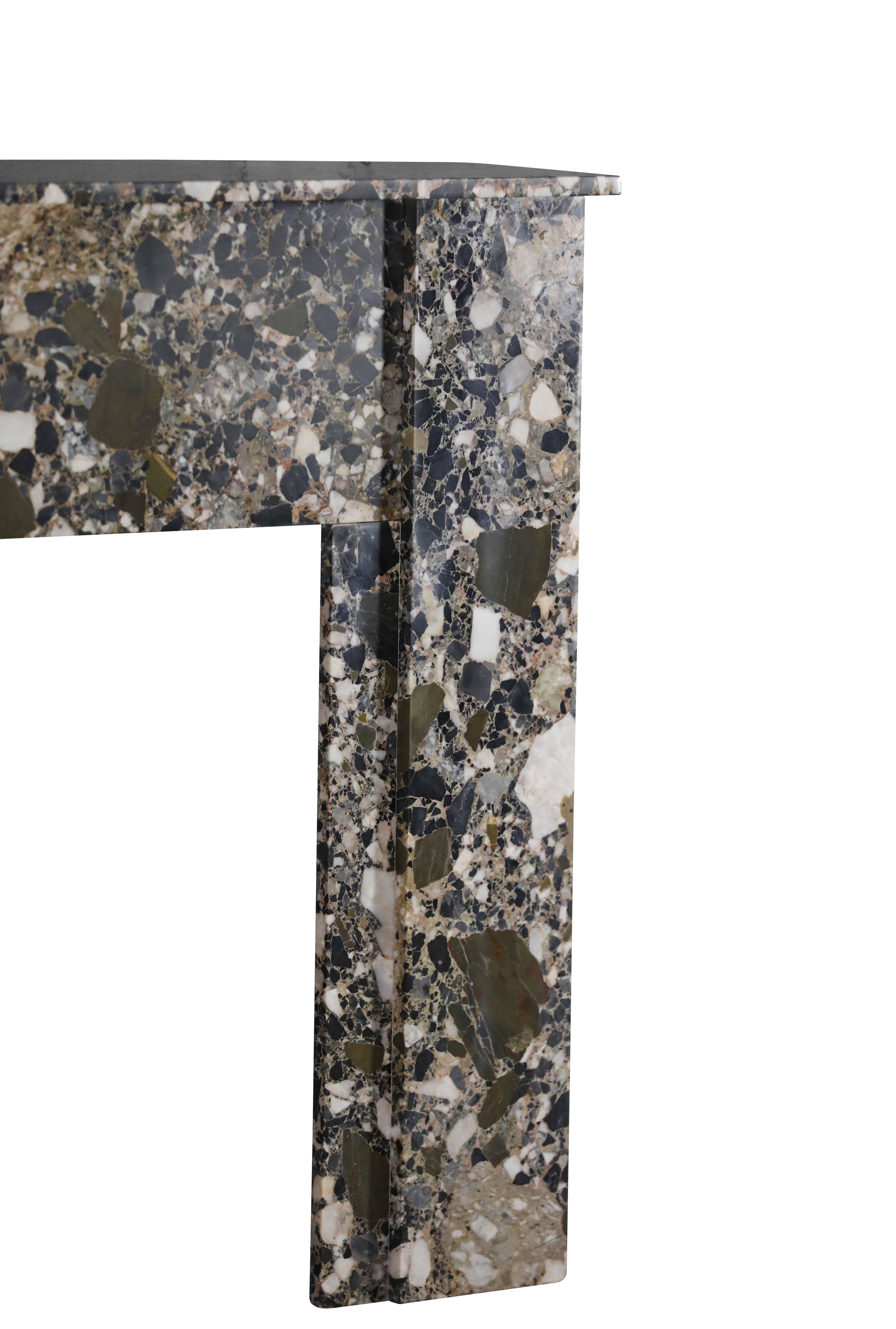 Art-Déco-Kamin aus Breccia-Marmor für minimalistisches Chic oder Cosy Interior Design  im Angebot 9
