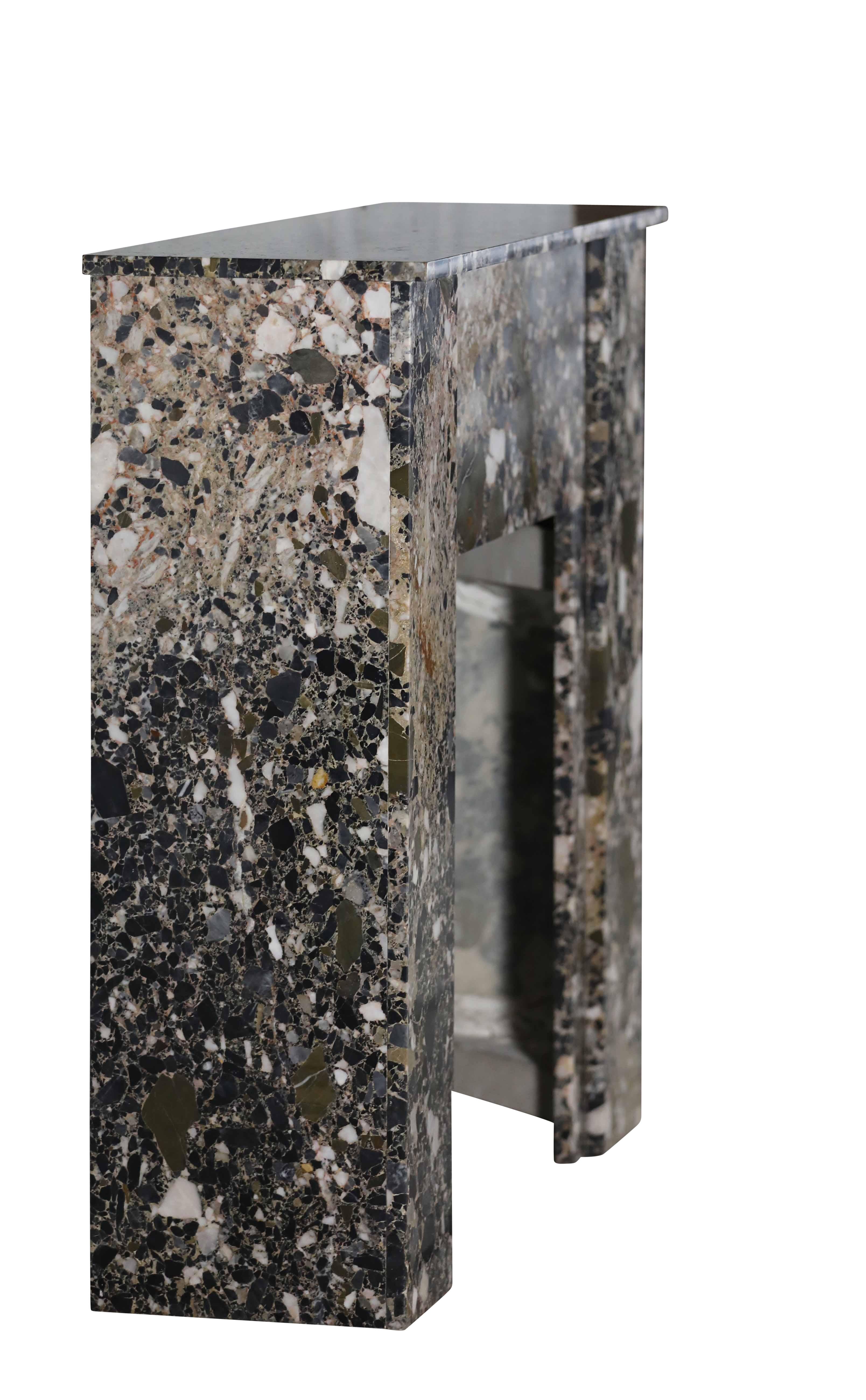 Art-Déco-Kamin aus Breccia-Marmor für minimalistisches Chic oder Cosy Interior Design  im Angebot 12