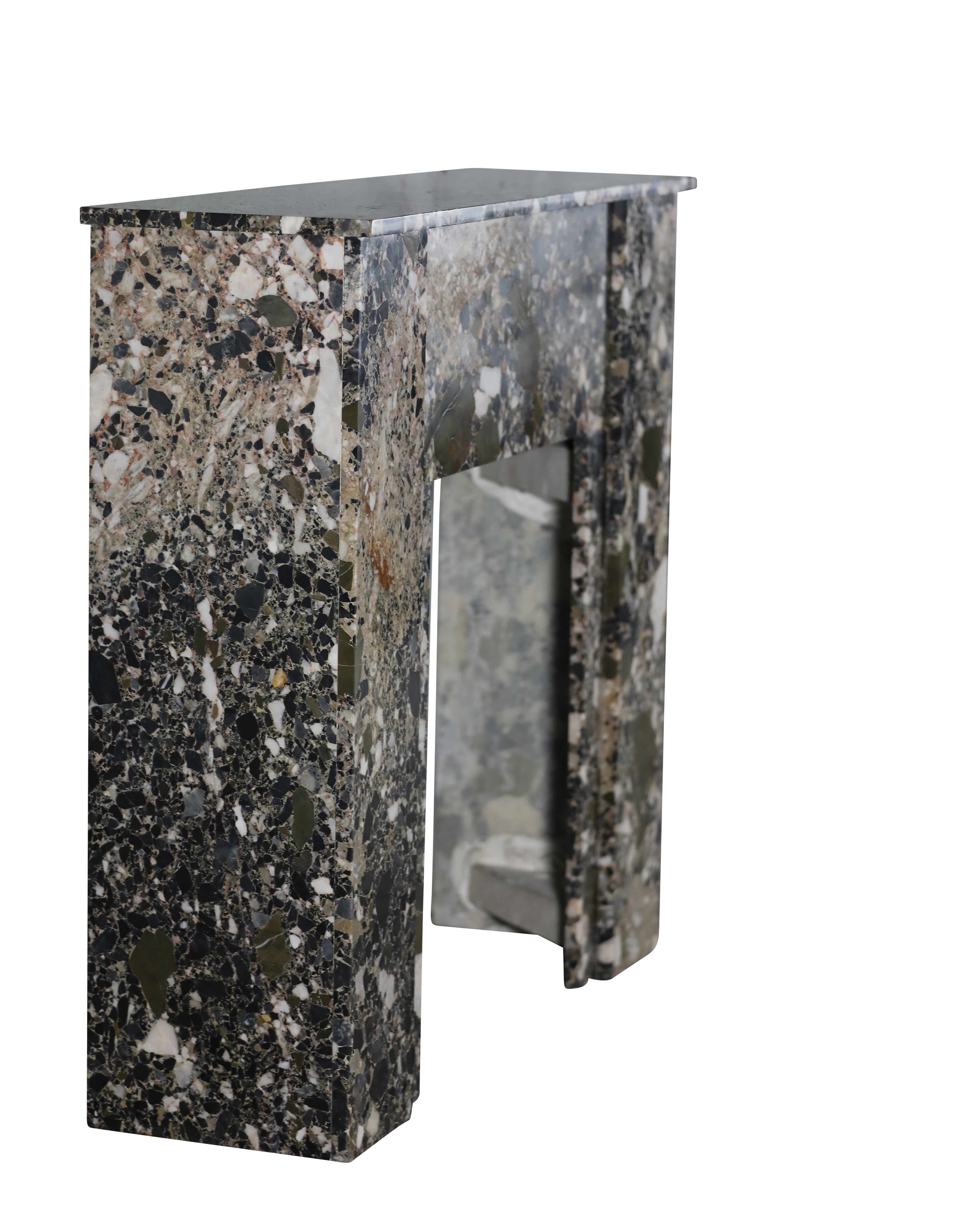 Art-Déco-Kamin aus Breccia-Marmor für minimalistisches Chic oder Cosy Interior Design  im Angebot 13
