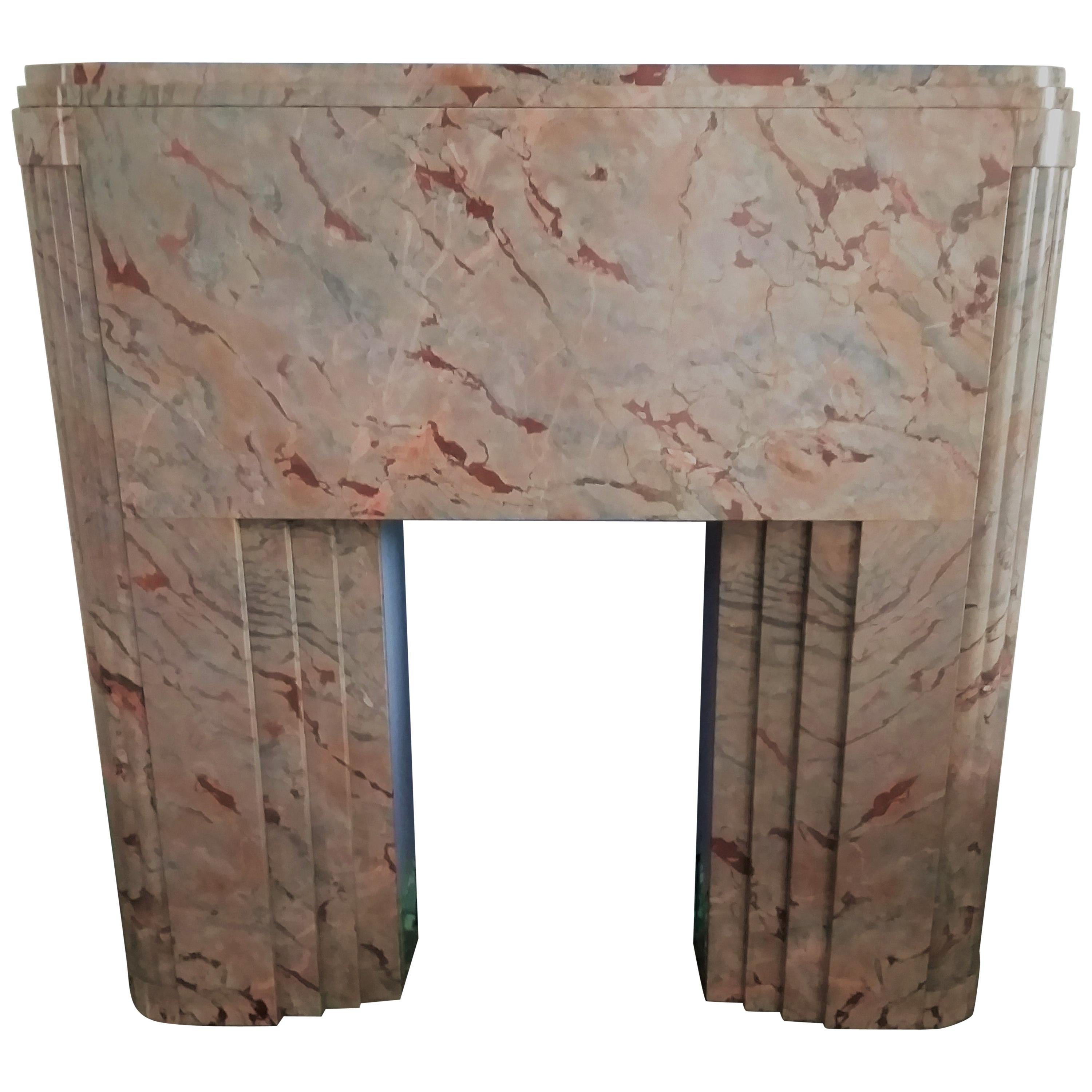 Art Déco Fireplace in Sarancolin-Marble For Sale