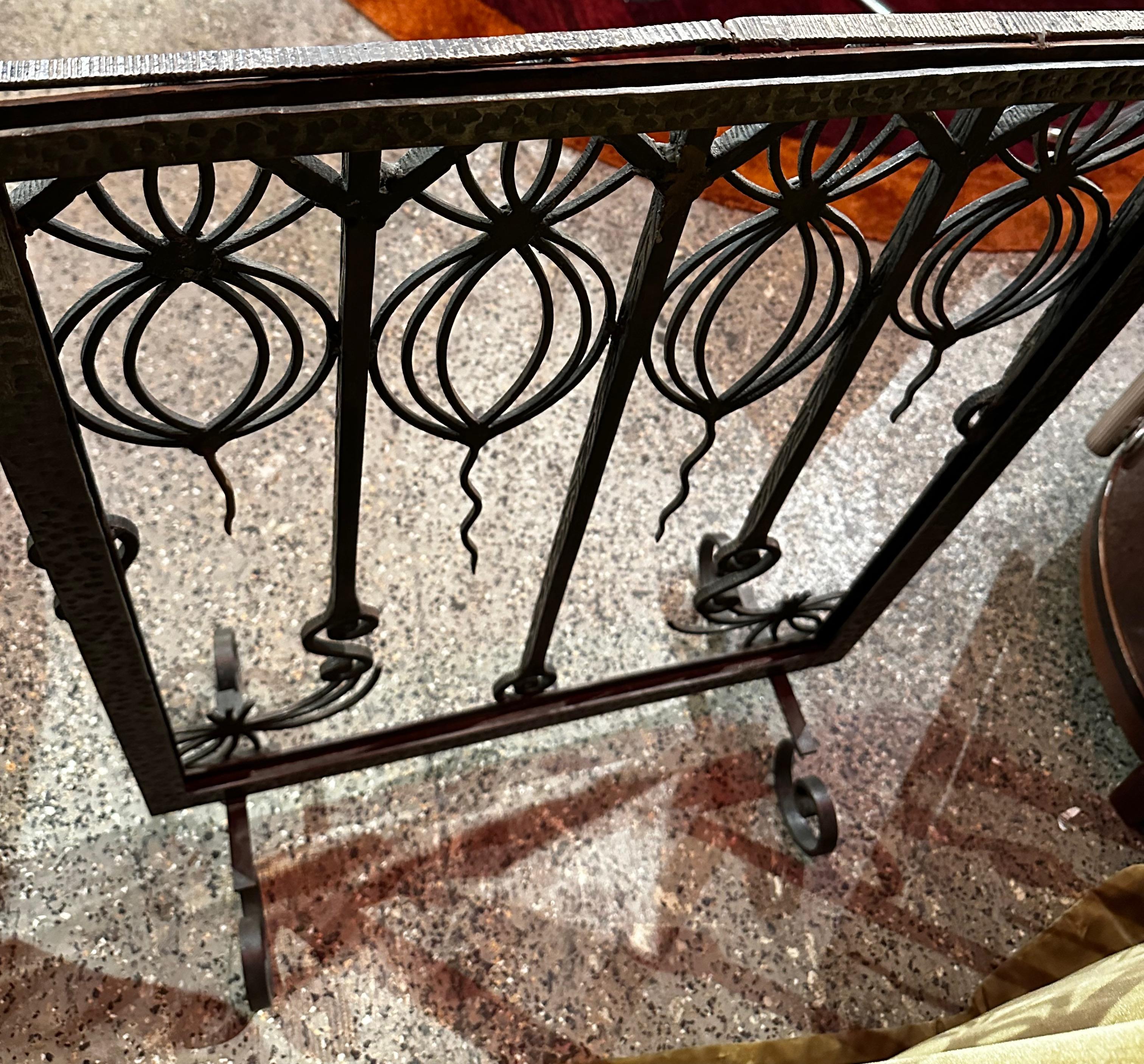 Early 20th Century Art Deco Firescreen French Ironwork Fer Forge For Sale