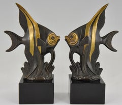 Art Deco Fish Bookends Luc, France, 1930