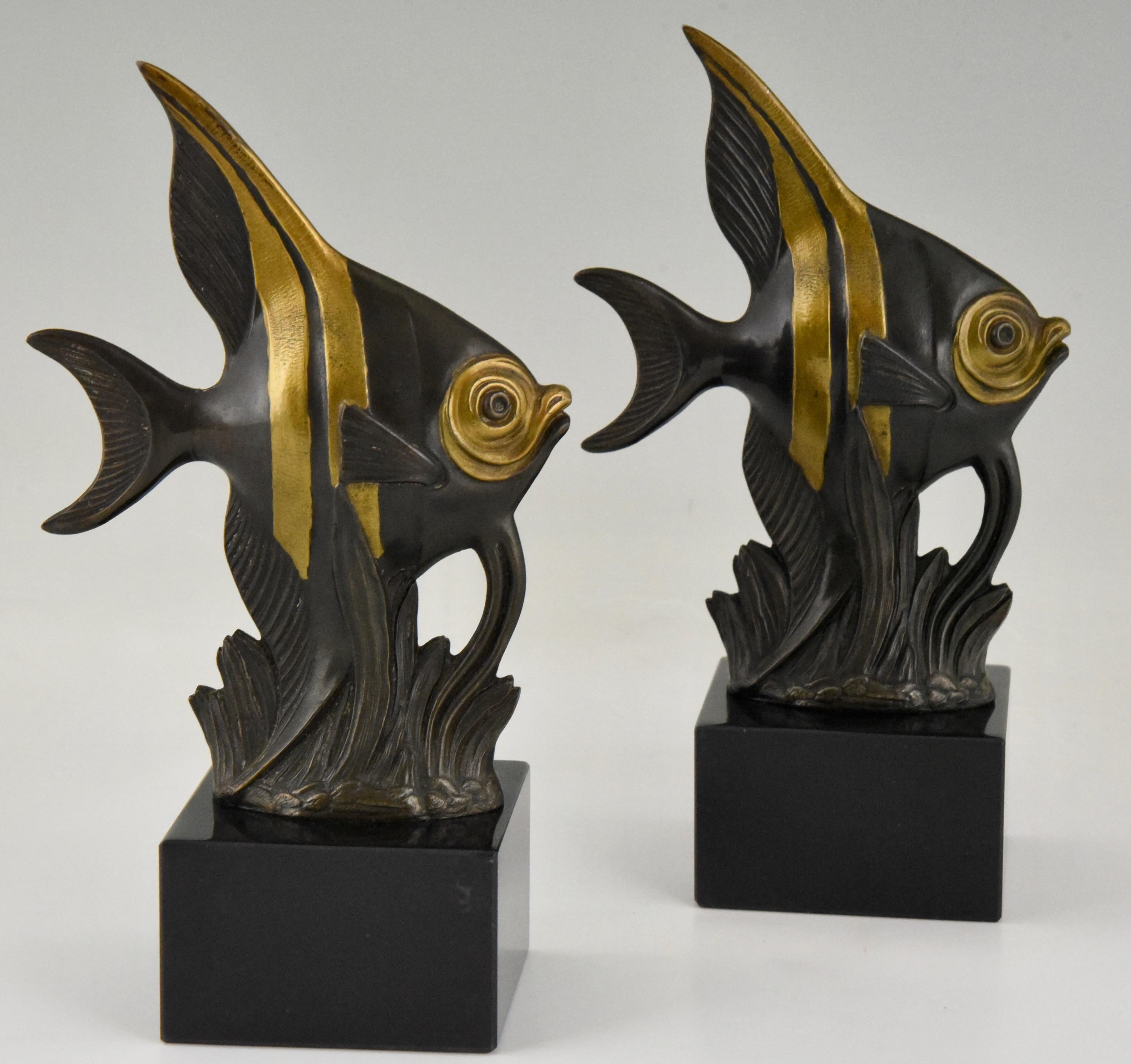 20th Century Art Deco Fish Bookends Luc, France, 1930