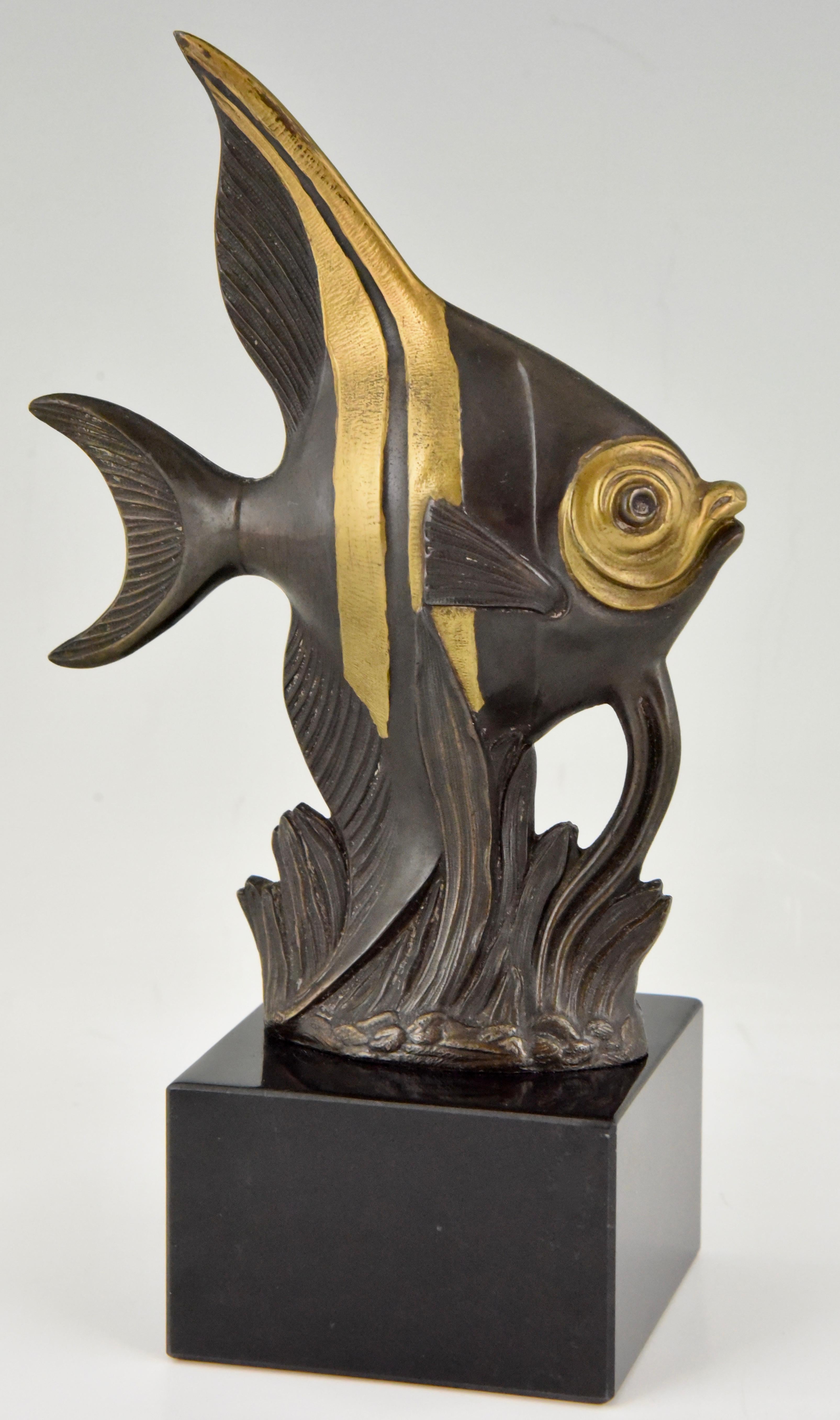 Metal Art Deco Fish Bookends Luc, France, 1930