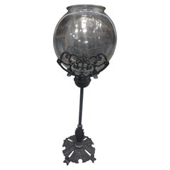 Art Deco Fish Bowl with Decorative Iron Stand C1926