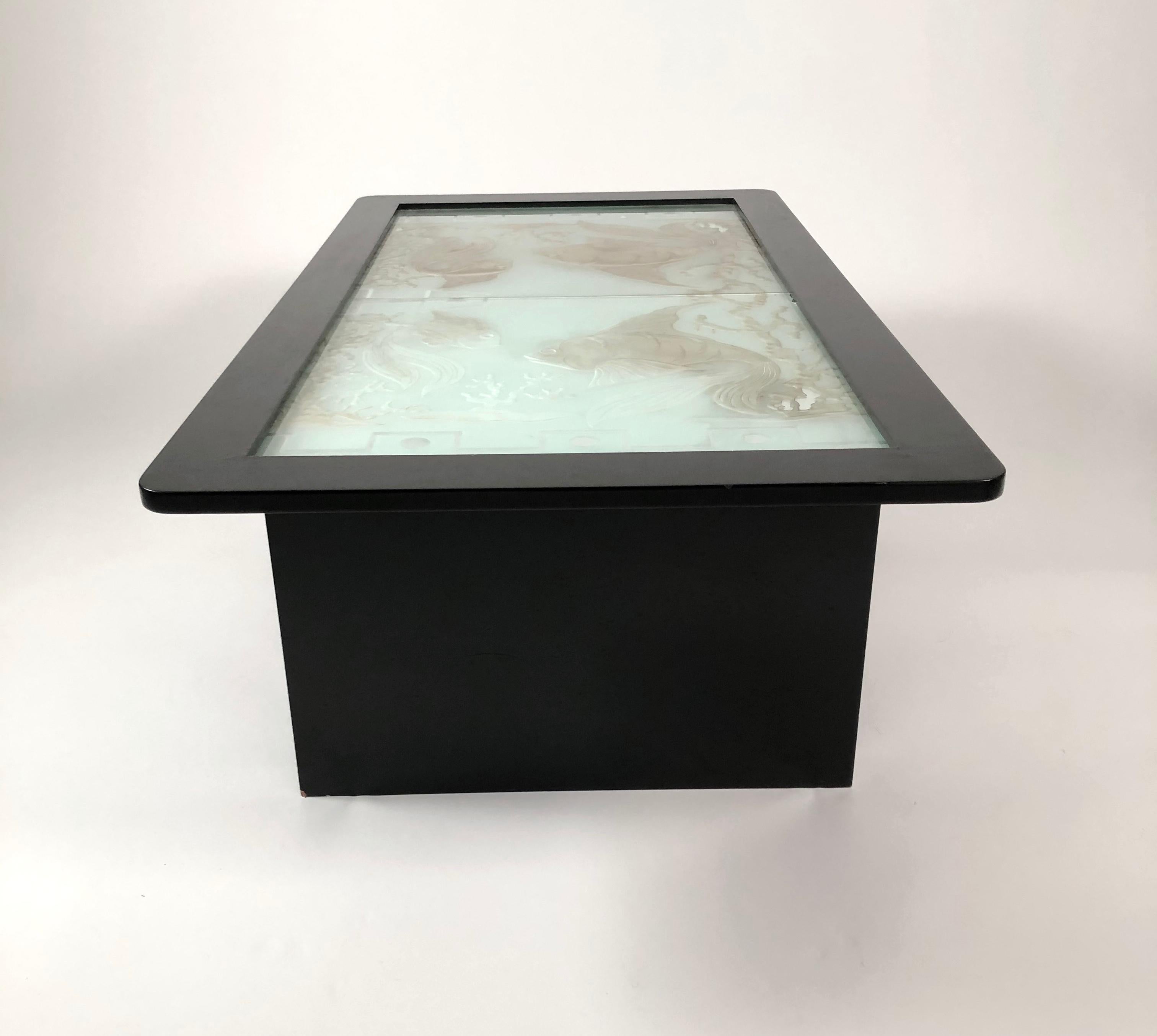 art deco glass top coffee table