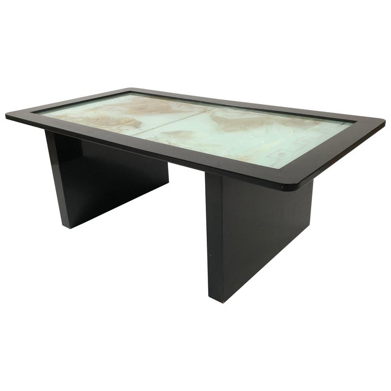 Art Deco Fish Decorated Etched And Silvered Glass Top Coffee Table For At 1stdibs - Etched Glass Coffee Table Top Art Deco Fish Decorated Etched And Silvered Glass Top Coffee Table For At 1stdibs - Etched Glass Coffee Table Top