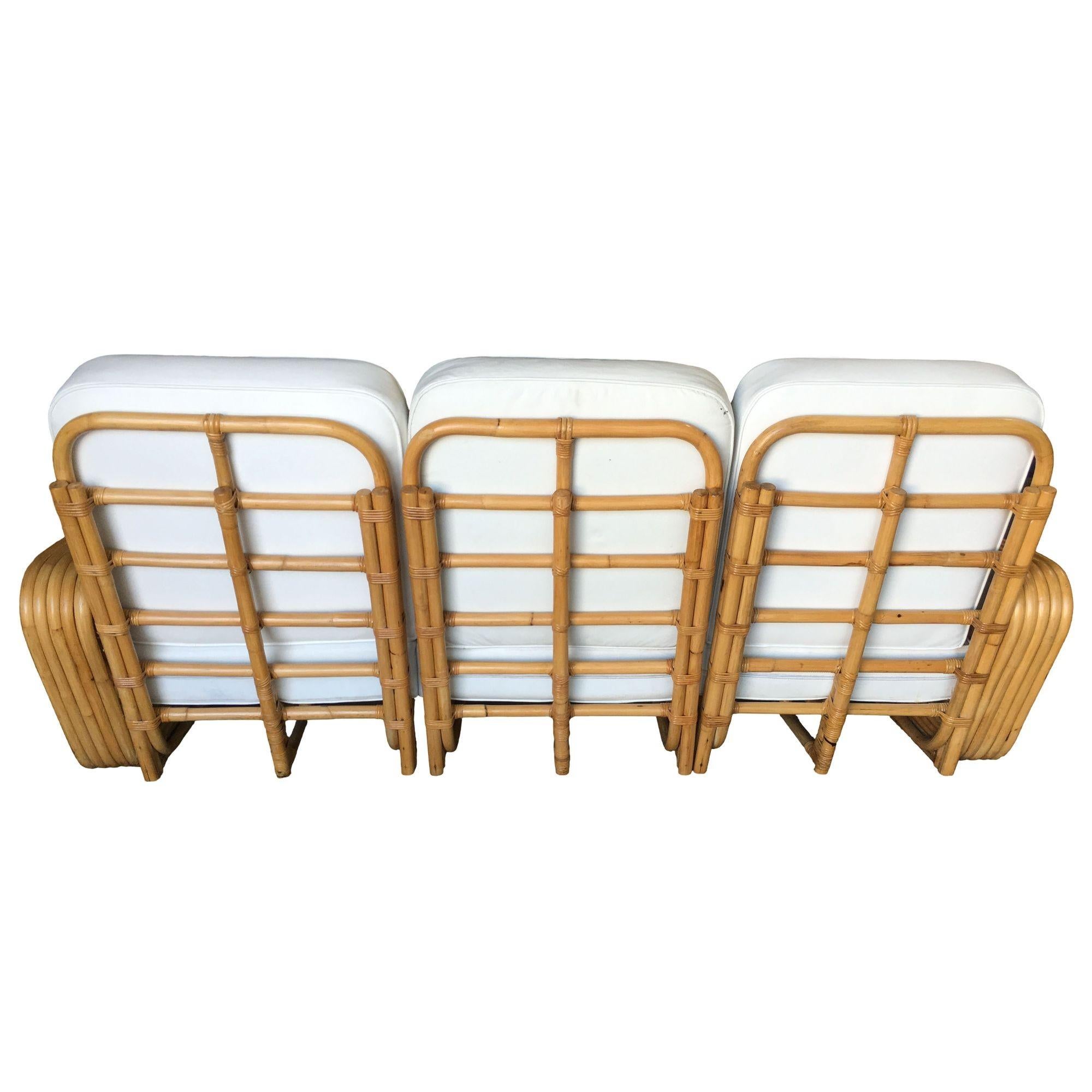 Americano Divano componibile a 3 posti Art Deco Five-Strand Square Pretzel in vendita