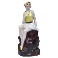 Art Deco Flapper Bathing Belle Hat Pin Holder, 1930's