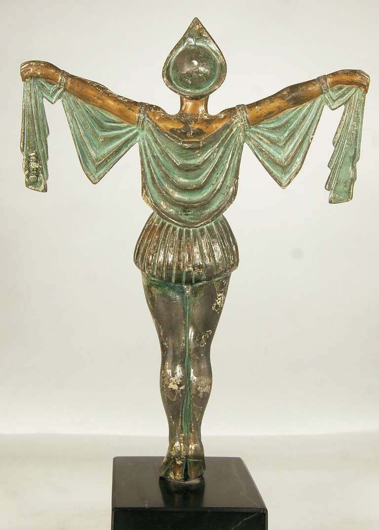20th Century Art Deco Flapper Erotic Dance Spelter Female Statue
