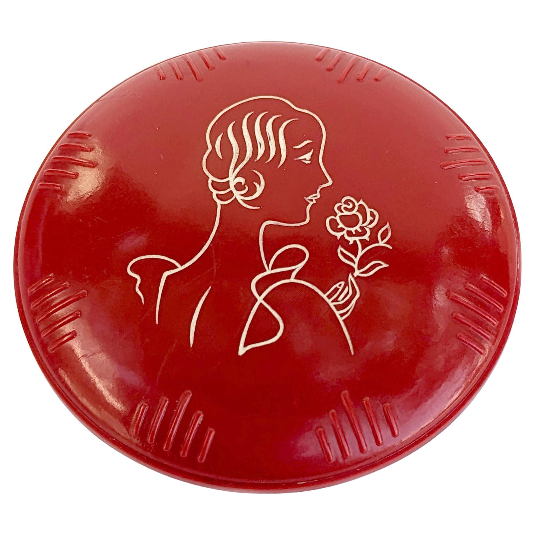 Art Deco 'Flapper Lady' Powder Compact, c1930