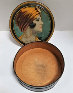 Art Deco Flapper Pola Negri by Henry Clive Beauty Tin Box