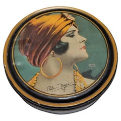 Art Deco Flapper Pola Negri by Henry Clive Beauty Tin Box