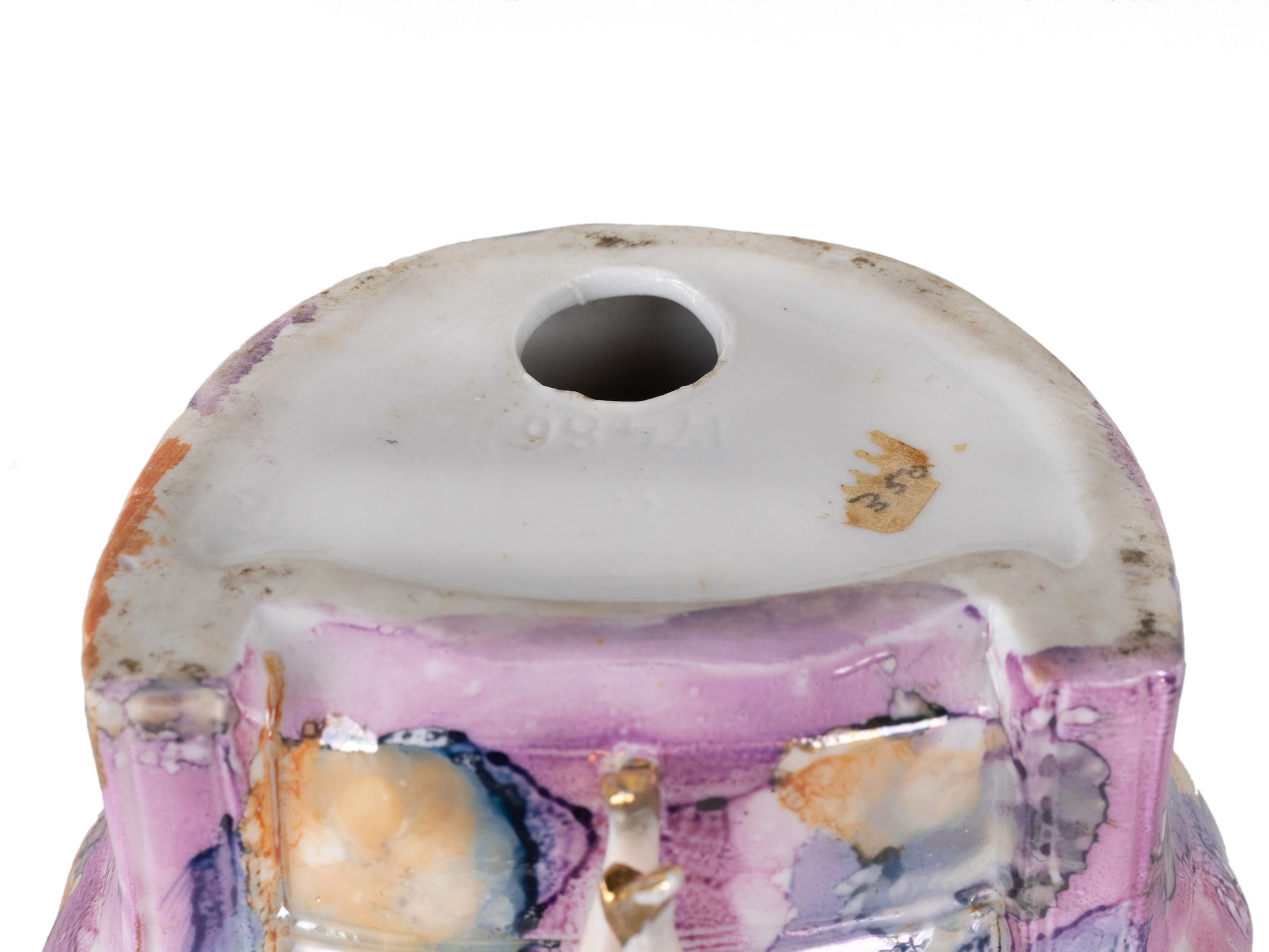 Ceramic Art Deco Flapper Porcelain Powder Puff, Germany, 1920s For Sale