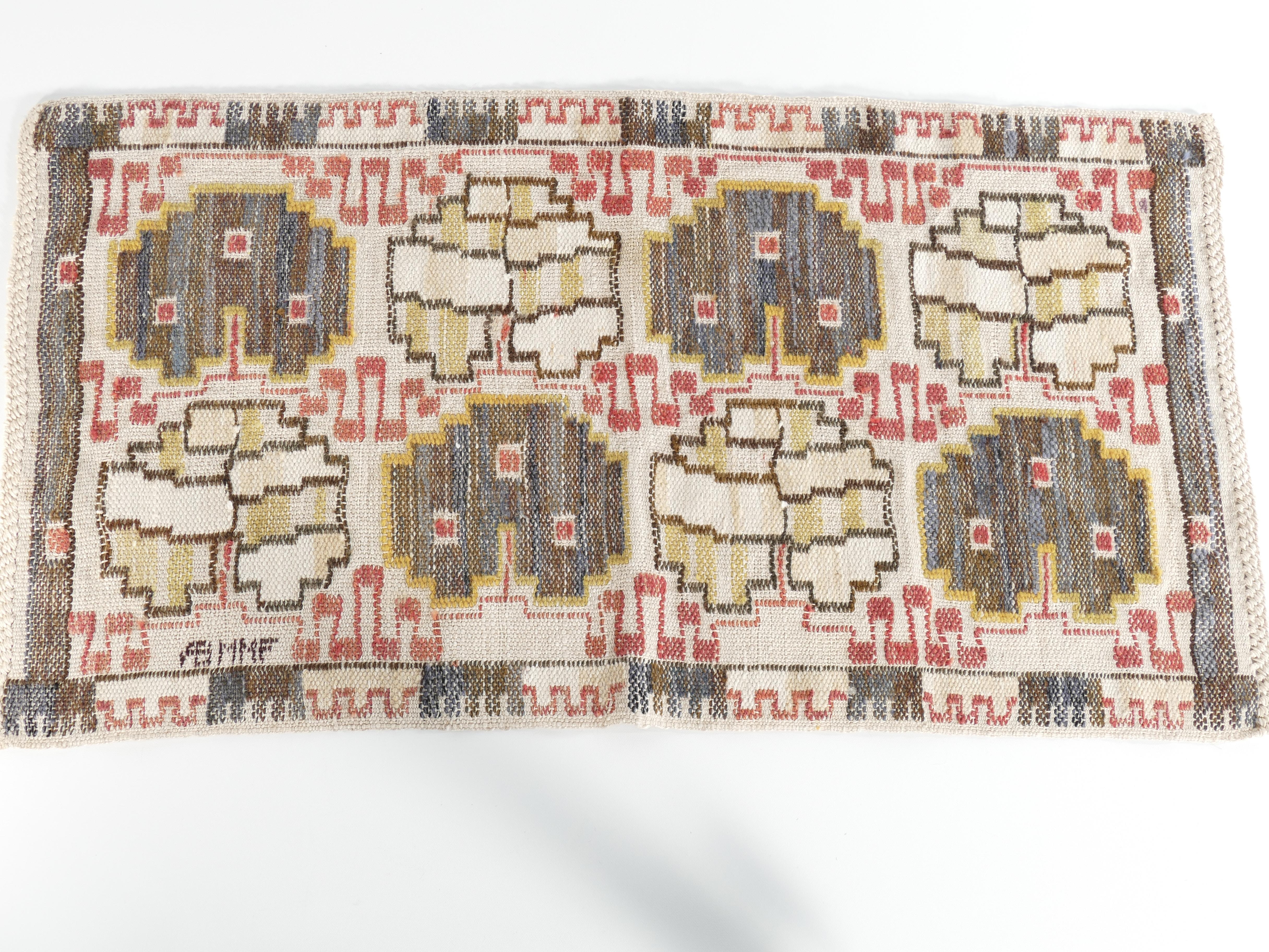 Hand-Crafted Art Deco Flatweave Tapestry 
