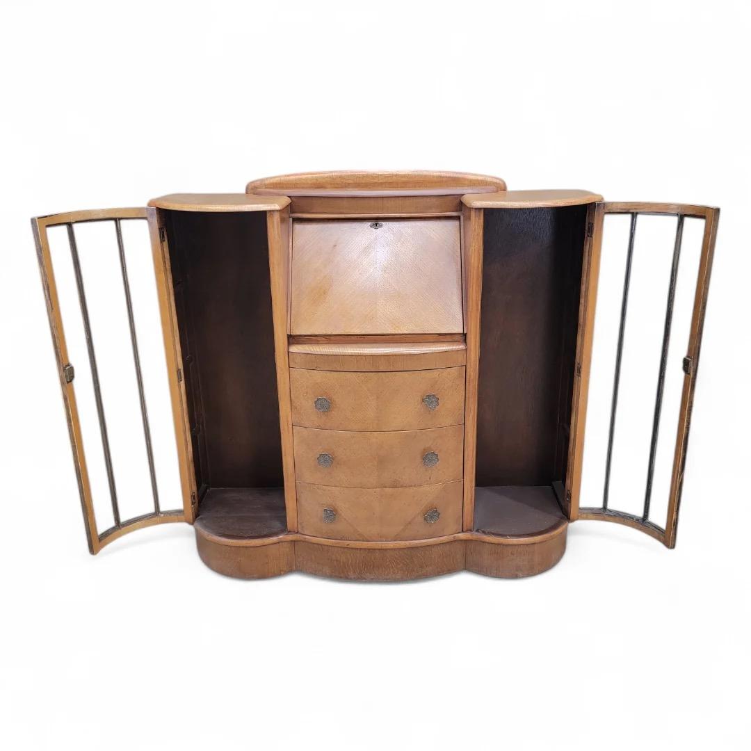 Art Deco Flip-Down Sekretär Cocktail Dry Bar (20. Jahrhundert) im Angebot