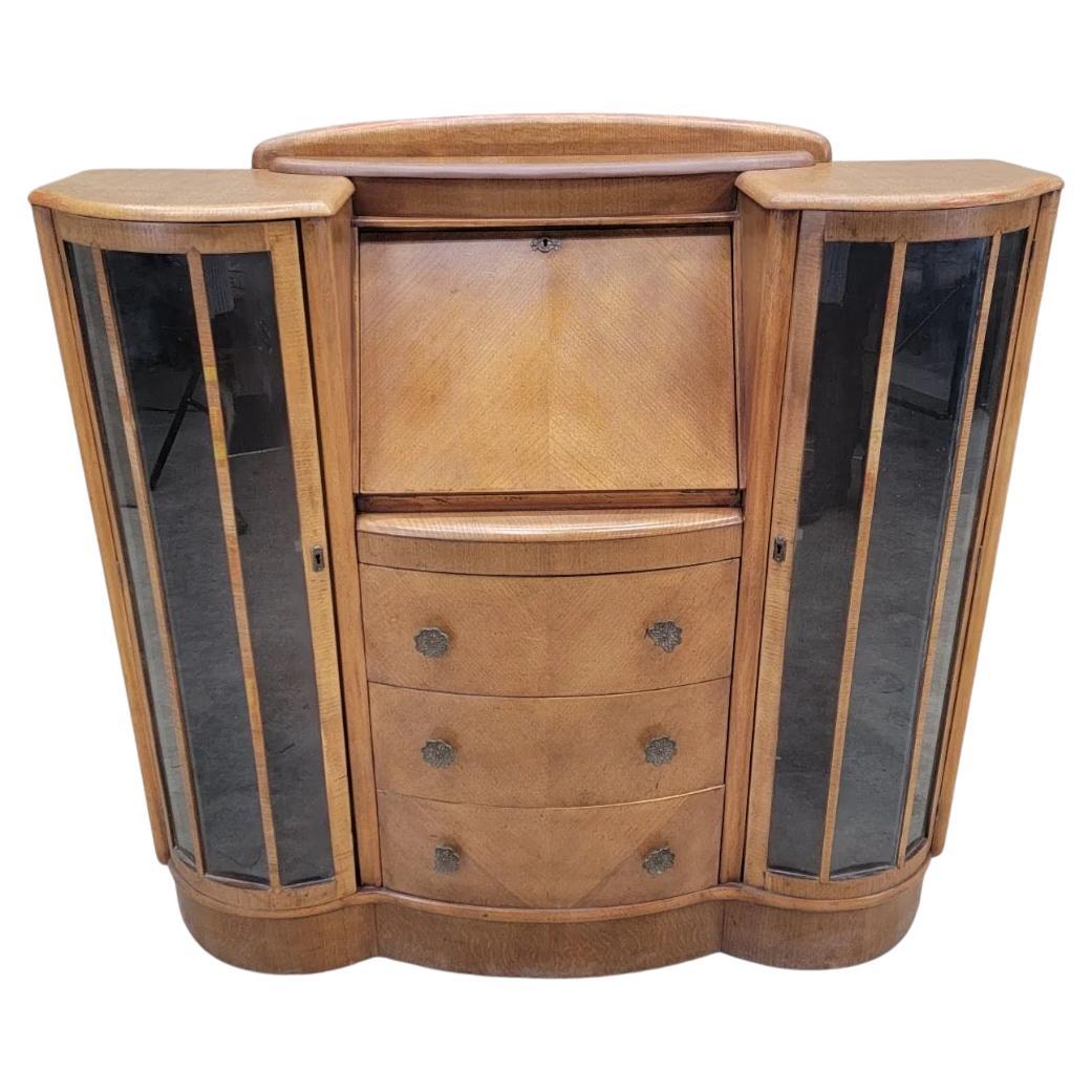 Art Deco Flip-Down Secretary Cocktail Dry Bar