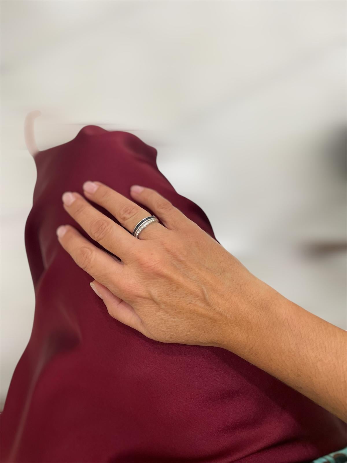 Anello di eternità Art Deco Flip over Ruby Sapphire Diamond in vendita 8