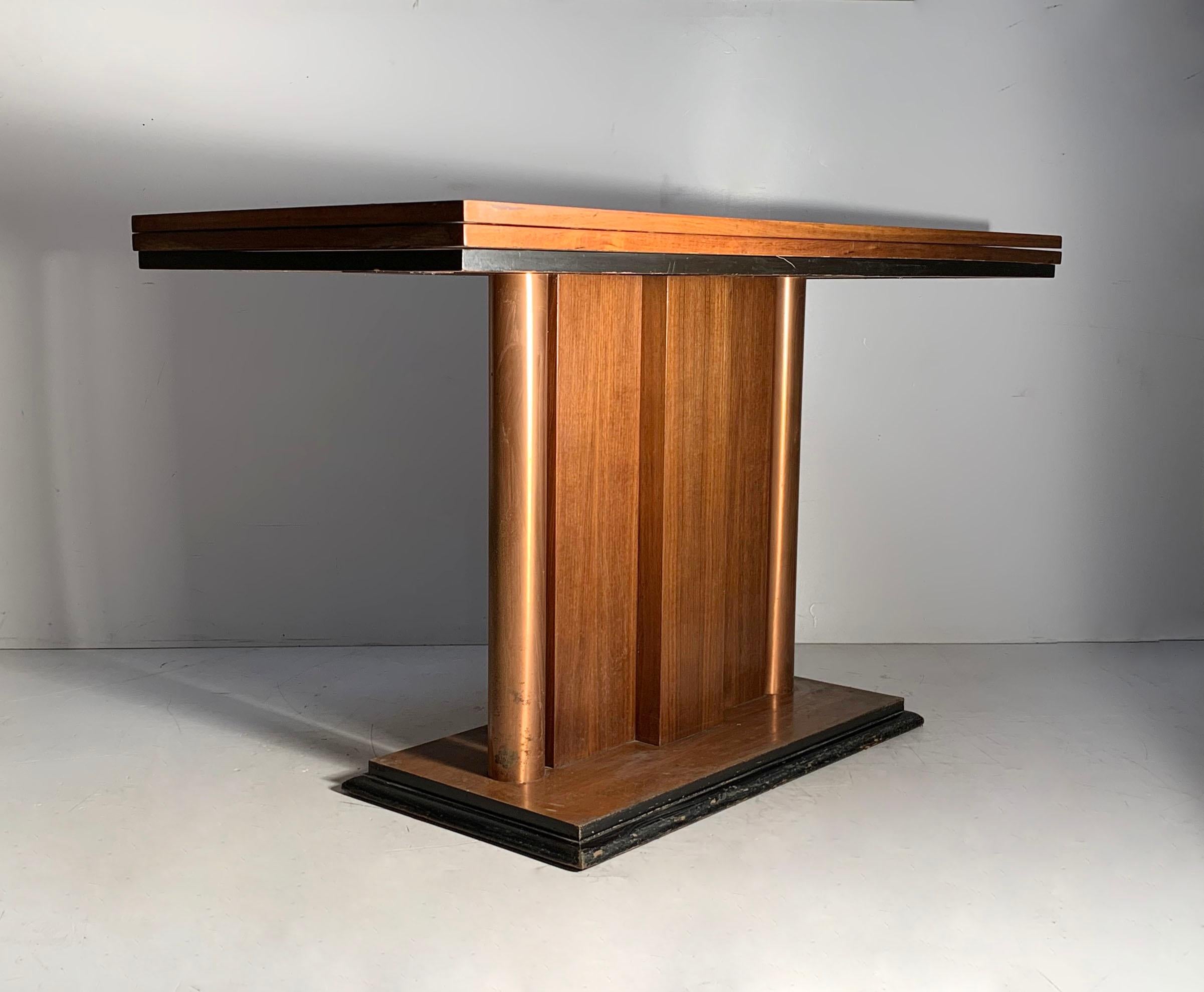 Art Deco Flip Top Console Dining Table attributed to Donald Deskey In Good Condition For Sale In Chicago, IL