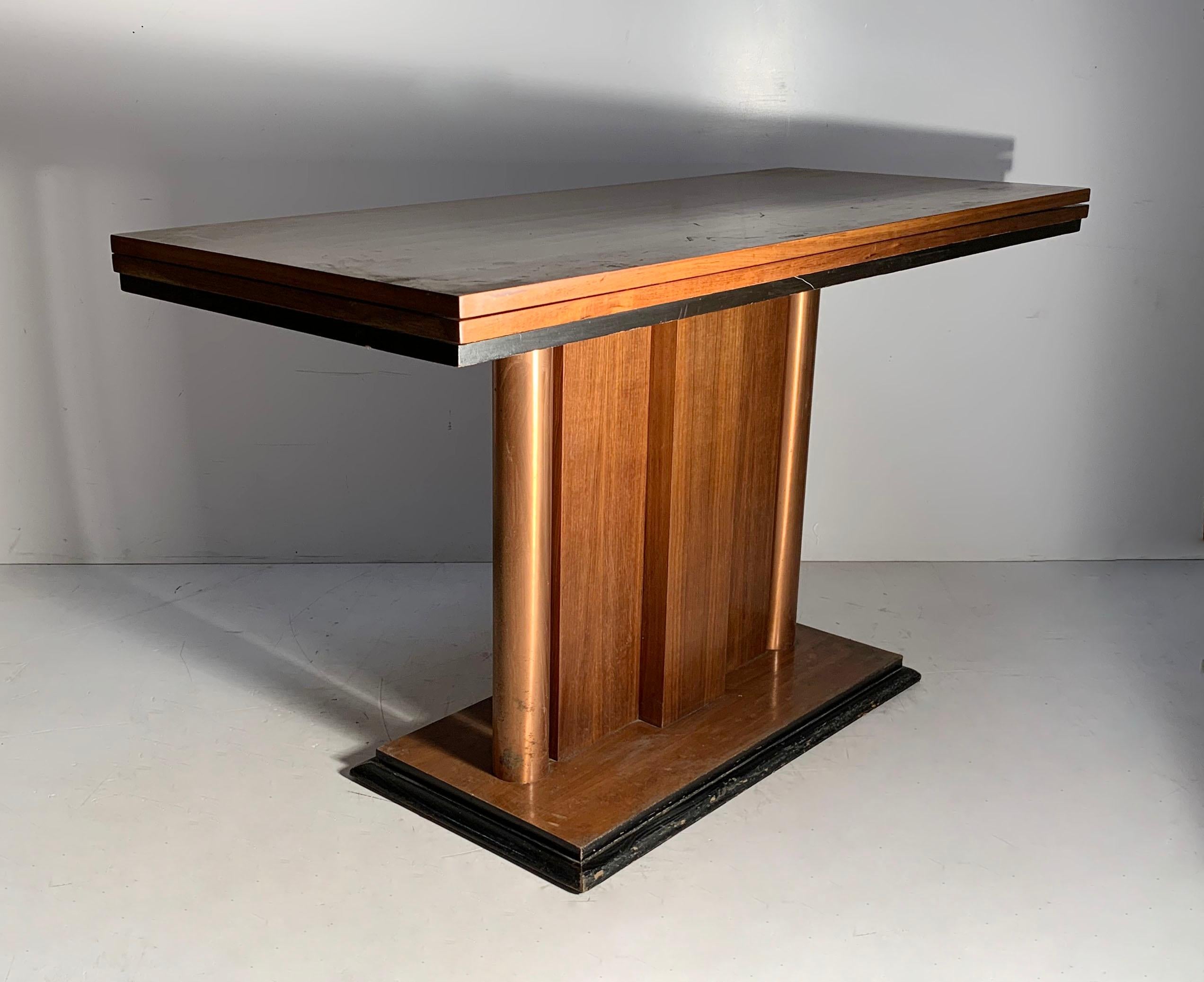 20th Century Art Deco Flip Top Console Dining Table attributed to Donald Deskey For Sale