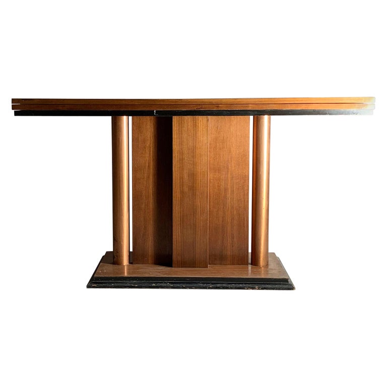 Art Deco Flip Top Console Dining Table, Flip Top Console Dining Table