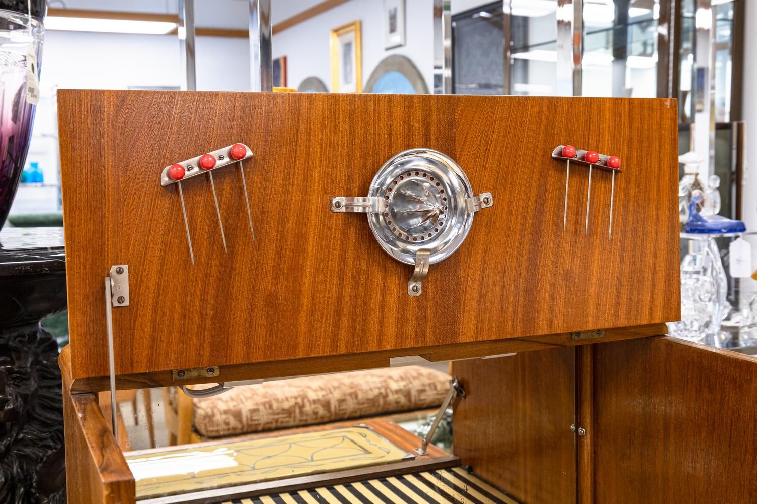 Art Deco Flip Top Dry Bar Cabinet by George Serlin for Sureline Furniture London 6