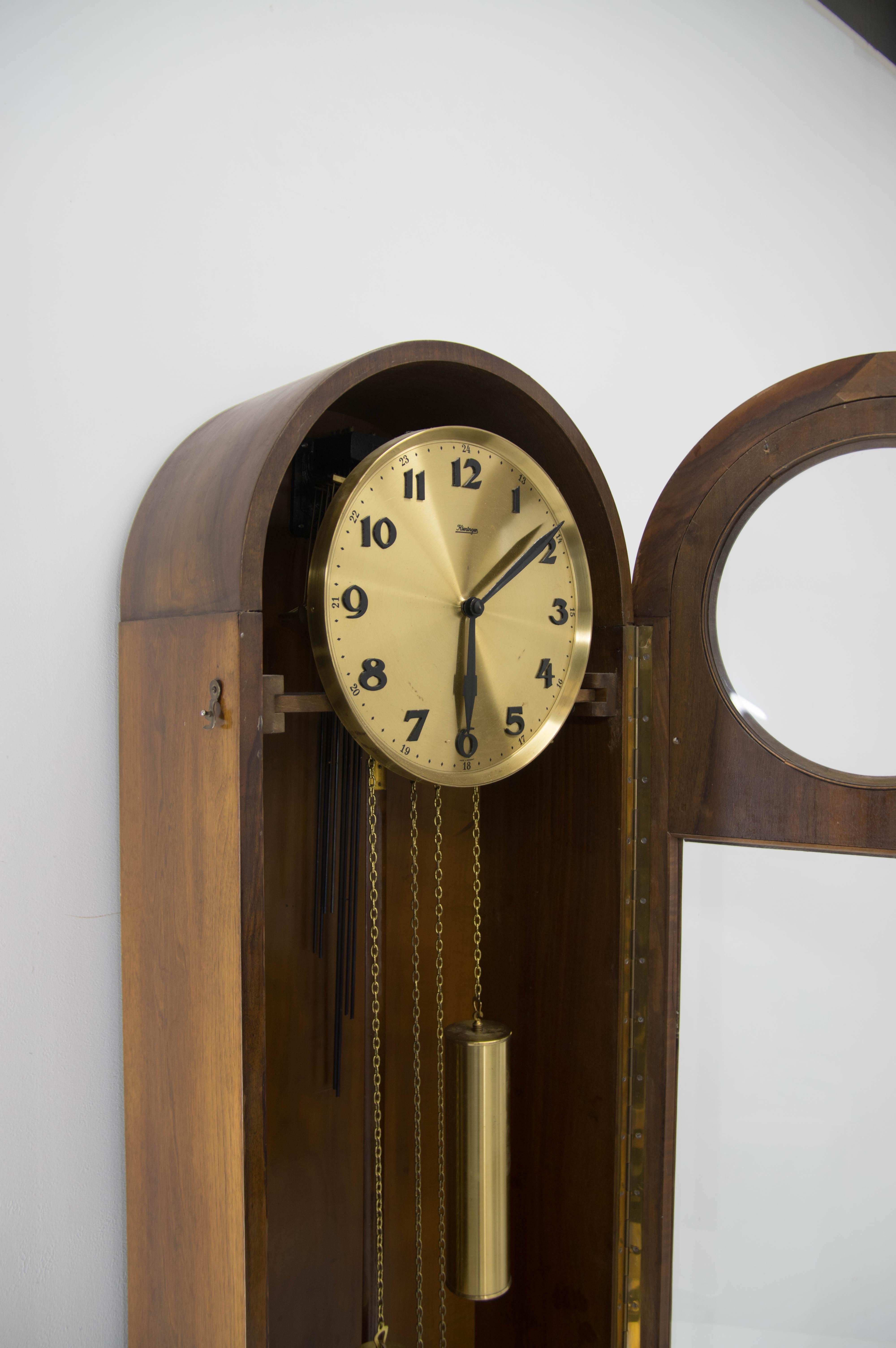 Art Deco Floor Clock by Kieninger, 1940s In Good Condition In Praha, CZ