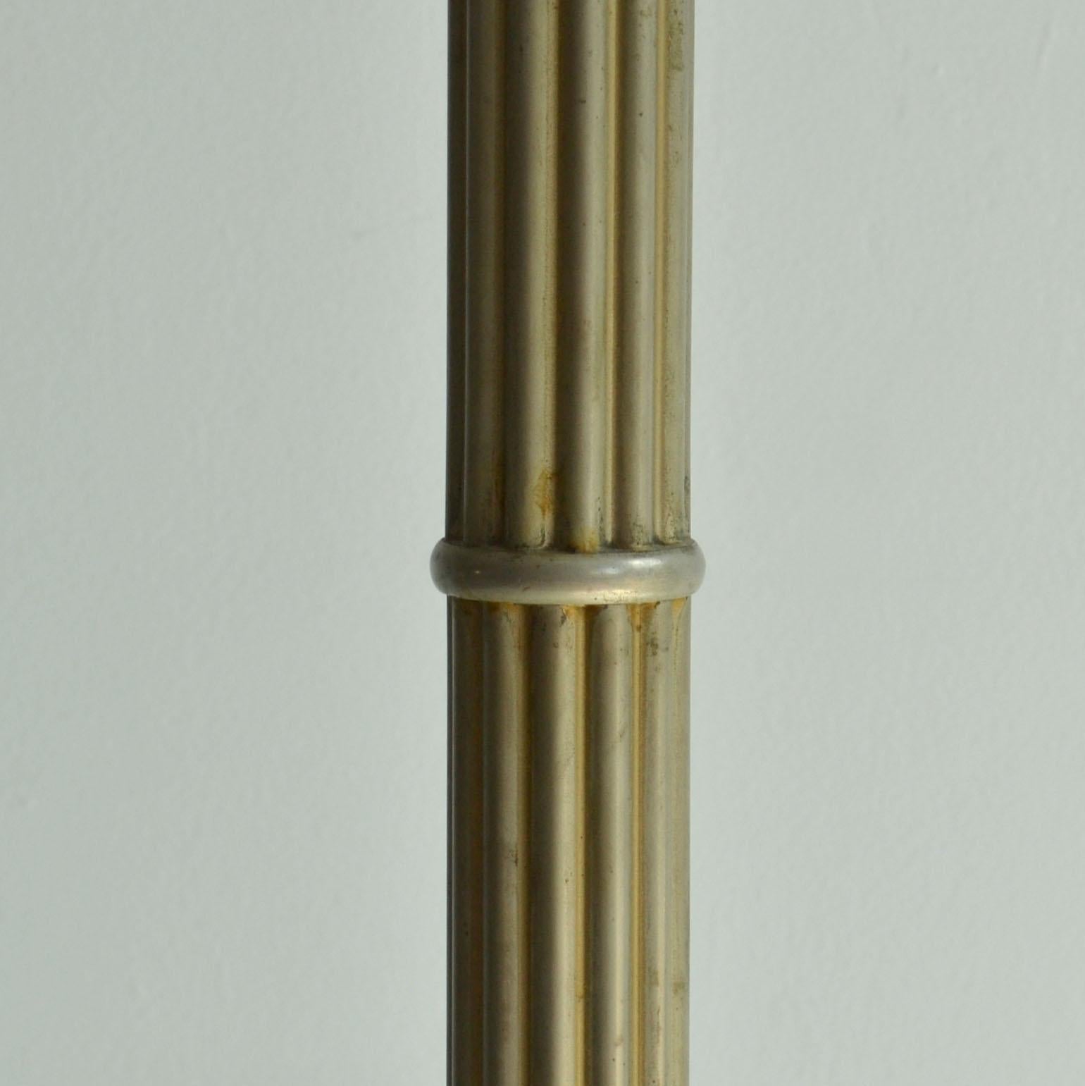 Art Deco Floor Lamp 1920's with Adjustable Shade in Nickel Attributed to Gispen  For Sale 11