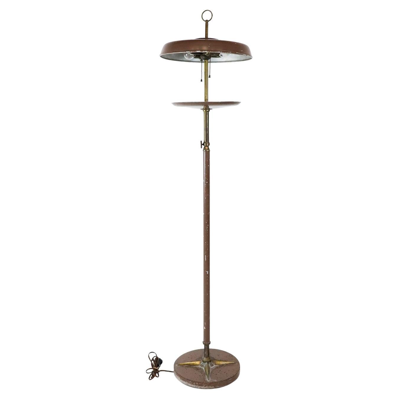 Art Deco Floor Lamp. Brass Details, circa 1930s For Sale