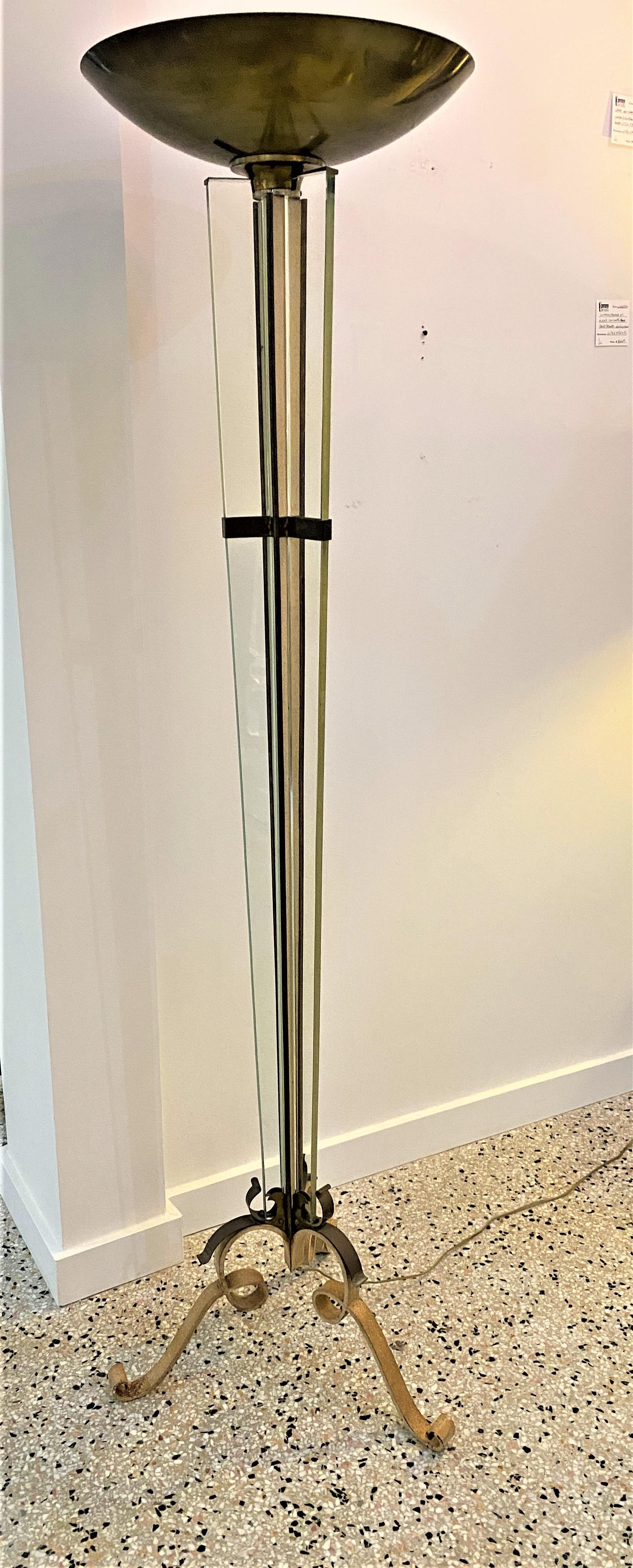 Art Deco Floor Lamp by Jules Leleu In Good Condition For Sale In West Palm Beach, FL