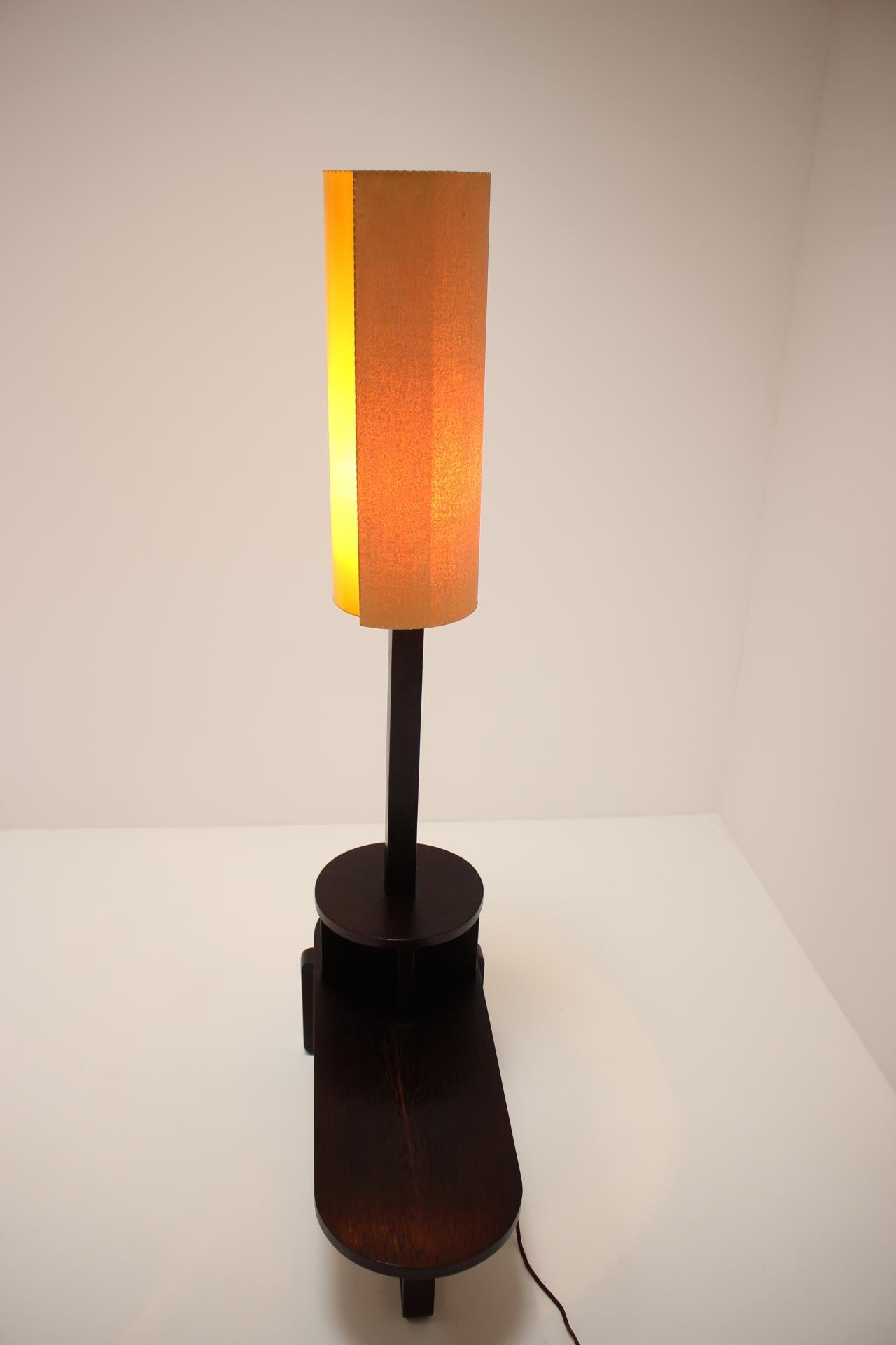 Paper Art Deco Floor Lamp Designed by Jindrich Halabala, 1930s