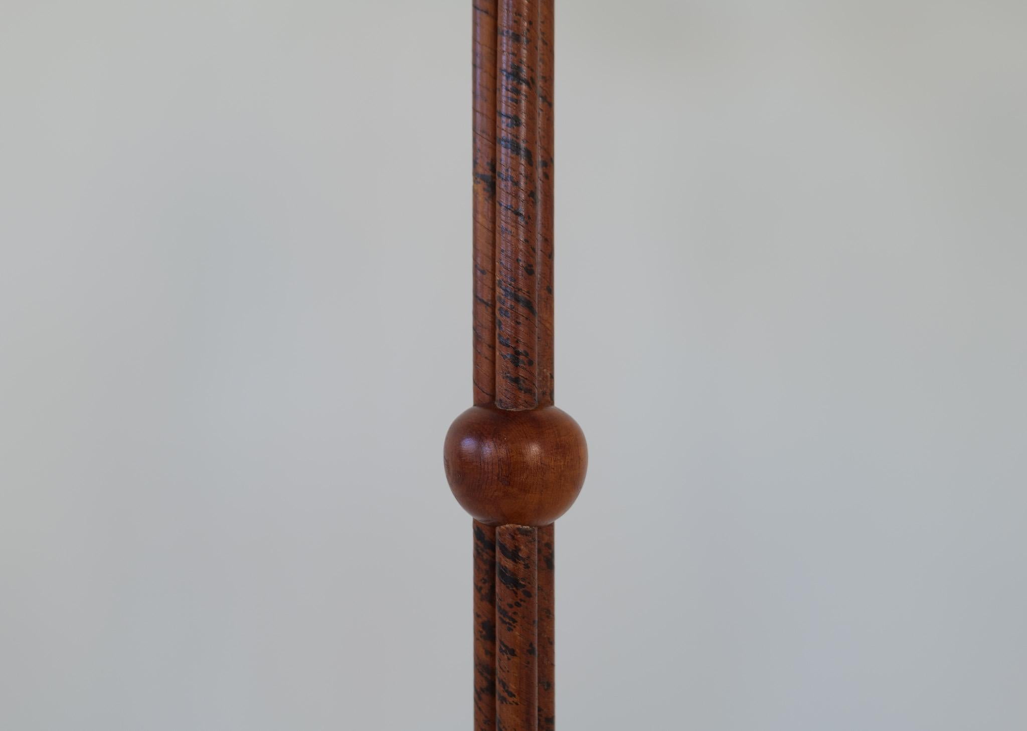 Art Deco Floor Lamp in Birch Bark and Stained Elm Sweden, 1940s 3