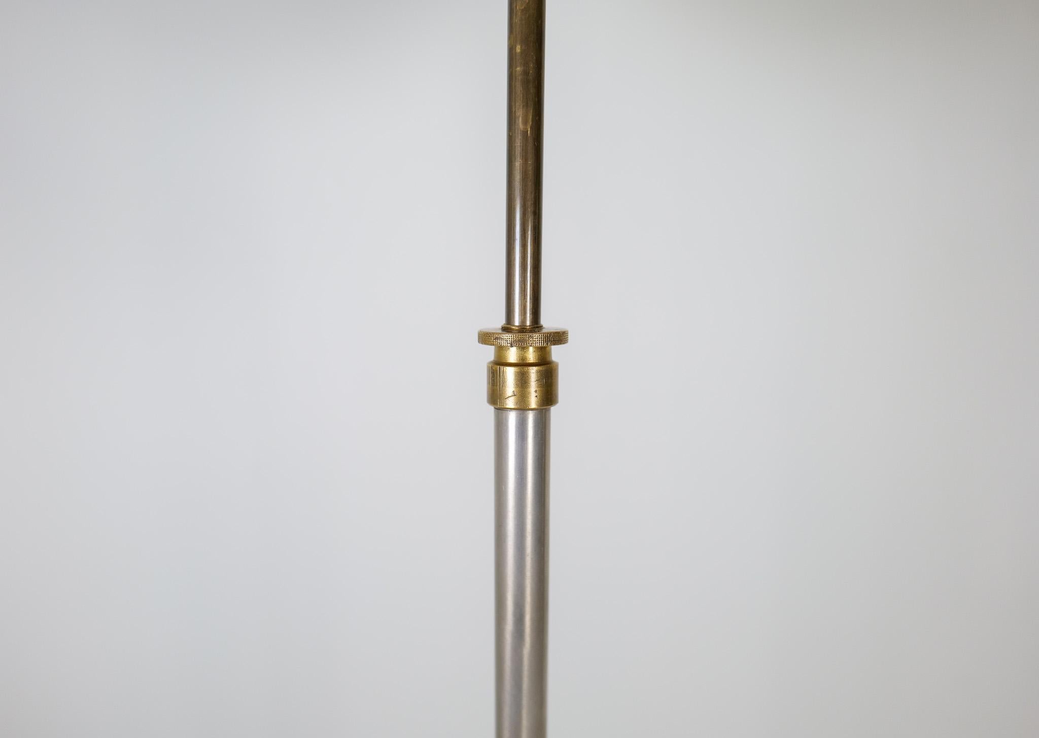 Art Deco Floor Lamp in Brass with Blackened Wood Sweden, 1940s For Sale 2
