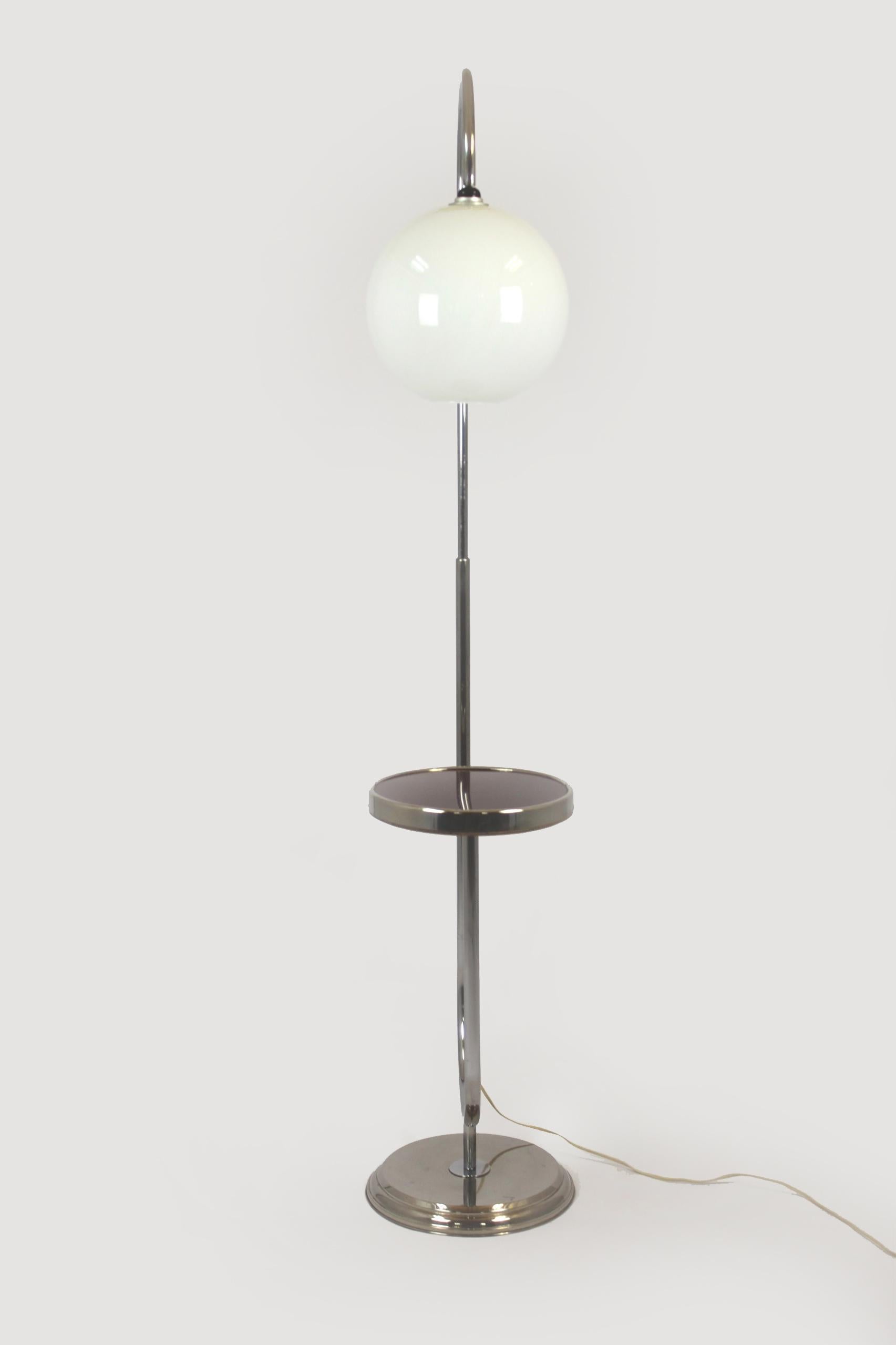 Art Deco Floor Lamp in Chrome, 1940s 13