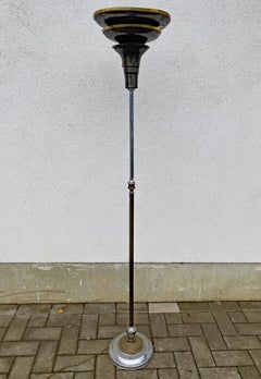 Art deco floor lamp, in metal and lacquered metal, circa 1930