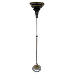 Vintage Art deco floor lamp, in metal and lacquered metal, circa 1930