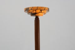Art Deco Floor Lamp in oak and alabaster, France, ca. 1925