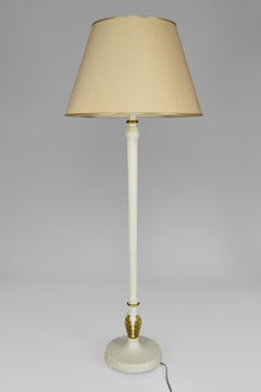 Art Deco Floor Lamp in Painted Wood, France, circa 1925