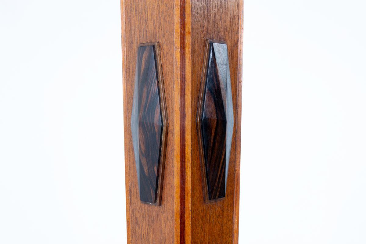 Art deco floor lamp in rosewood and ebony 1930 In Good Condition For Sale In JASSANS-RIOTTIER, FR